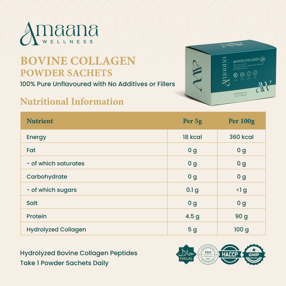 Halal Bovine Collagen Powder Sachets